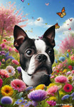 Boston Terrier - Best of Breed  Spring Butterflies Outdoor House and Garden Flag