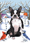 BostonTerrier - Best of Breed Tomoyo Pitcher Winter Snowman Outdoor Flag