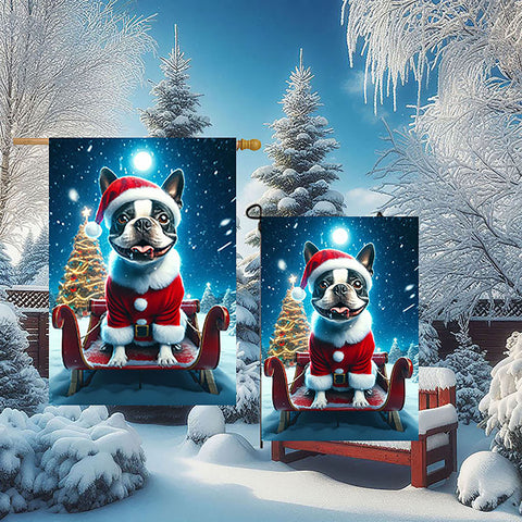 Boston Terrier - Best of Breed DCR Christmas Outdoor House and Garden Flag