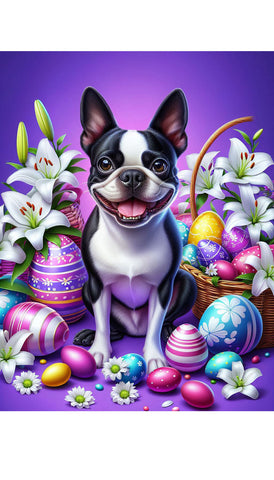 Boston Terrier - Best of Breed DCR Easter Holiday    Outdoor House and Garden Flag