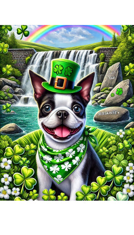 Boston Terrier - Best of Breed DCR Saint Patricks Day Day Outdoor House and Garden Flag