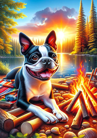 Boston Terrier - Best of Breed DCR Summer Camping   Outdoor House and Garden Flag