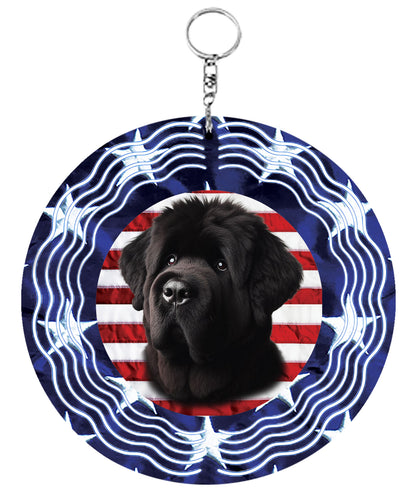 Bouvier Black - Best of Breed  Stars and Stripes Aluminum 10" Wind Spinner