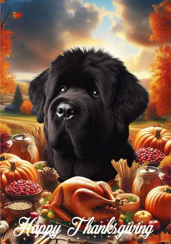 Bouvier Black - Best of Breed  Thanksgiving Outdoor House and Garden Flag