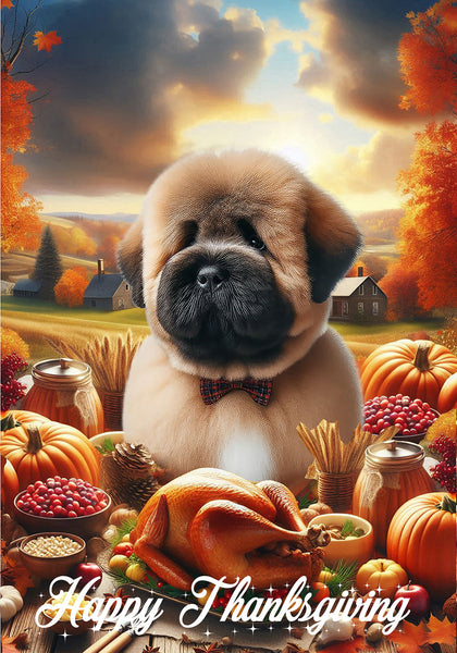 Bouvier Fawn - Best of Breed  Thanksgiving Outdoor House and Garden Flag
