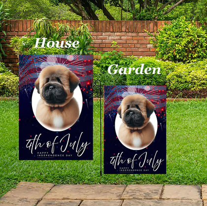 Bouvier Fawn - Best of Breed  Independence Day July 4th Fourth of July   Outdoor House and Garden Flag