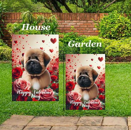 Bouvier Fawn - Best of Breed  Valentine's Day Outdoor House and Garden Flag
