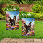 Boxer Brindle  Cropped - Best of Breed  Spring Butterflies Outdoor House and Garden Flag