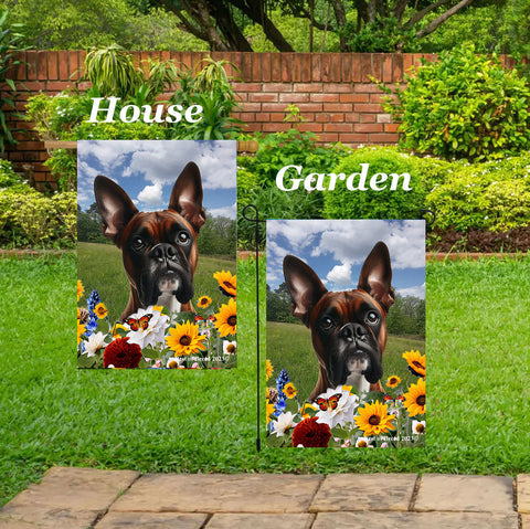 Boxer Brindle  Cropped - Best of Breed  Summer Fields Outdoor House and Garden Flag