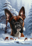 Boxer Brindle  Cropped - Best of Breed  Winter Wonderland Outdoor House and Garden Flag