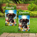 Boxer Brindle  Uncropped - Best of Breed  Summer Butterflies Outdoor House and Garden Flag