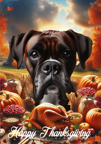 Boxer Brindle  Uncropped - Best of Breed  Thanksgiving Outdoor House and Garden Flag
