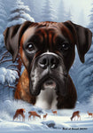 Boxer Brindle  Uncropped - Best of Breed  Winter Wonderland Outdoor House and Garden Flag