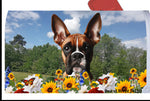 Boxer Fawn Cropped - Best of Breed Summer Flowers Mailbox Cover Hi-Grade Vinyl 6" x 19"