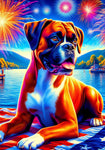 Boxer Fawn Uncropped - Best of Breed DCR July 4 Outdoor Flag