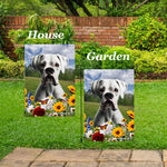 Boxer White Uncropped - Best of Breed  Summer Fields Outdoor House and Garden Flag