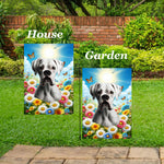Boxer White Uncropped - Best of Breed  Summer Butterflies Outdoor House and Garden Flag