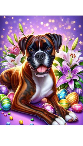 Boxer Brindle - Best of Breed DCR Easter Holiday    Outdoor House and Garden Flag