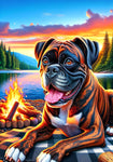 Boxer Brindle - Best of Breed DCR Summer Camping   Outdoor House and Garden Flag