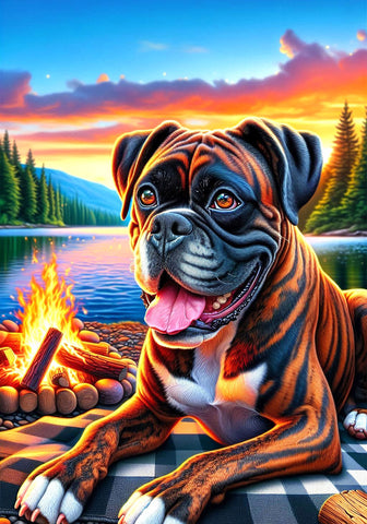 Boxer Brindle - Best of Breed DCR Summer Camping   Outdoor House and Garden Flag