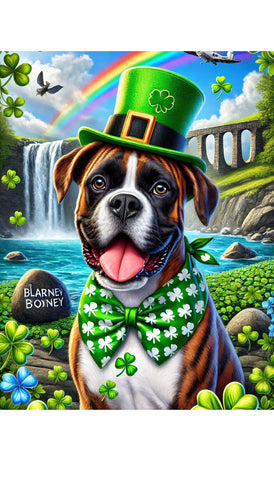 Boxer Brindle - Best of Breed DCR Saint Patricks Day Day Outdoor House and Garden Flag