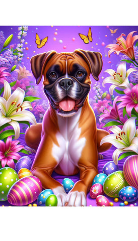 Boxer Fawn Uncropped - Best of Breed DCR Easter Holiday    Outdoor House and Garden Flag