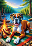 Boxer Fawn Uncropped - Best of Breed DCR Summer Camping   Outdoor House and Garden Flag