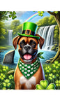 Boxer Fawn Uncropped - Best of Breed DCR Saint Patricks Day Day Outdoor House and Garden Flag