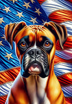 Boxer Fawn Uncropped - Best of Breed DCR Patriotic III   Outdoor House and Garden Flag