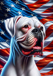 Boxer White Uncropped - Best of Breed DCR Patriotic III   Outdoor House and Garden Flag
