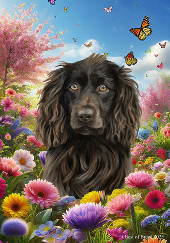 Boykin Spaniel - Best of Breed  Spring Butterflies Outdoor House and Garden Flag