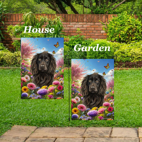 Boykin Spaniel - Best of Breed  Spring Butterflies Outdoor House and Garden Flag
