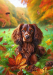 Boykin Spaniel - Best of Breed DCR Falling Leaves Outdoor Flag