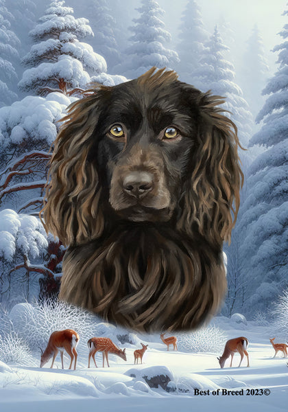 Boykin Spaniel - Best of Breed  Winter Wonderland Outdoor House and Garden Flag