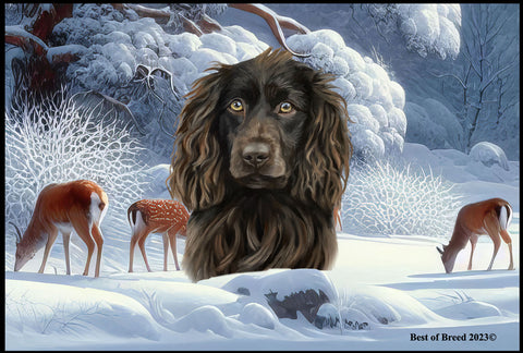 Boykin Spaniel - Best of Breed Winter Wonderland Floor Mat Tufted Loop 18" x 27"