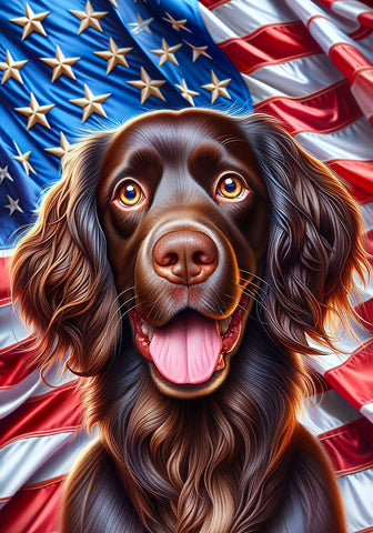 Boykin Spaniel - Best of Breed DCR Patriotic III   Outdoor House and Garden Flag