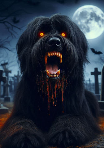 Briard Black - Best of Breed DCR Halloween Outdoor House and Garden Flag