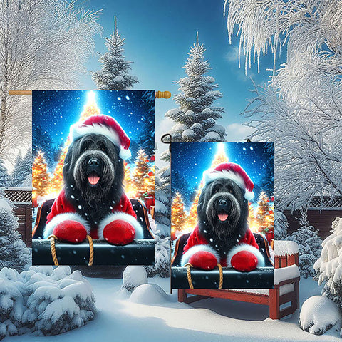 Briard Black - Best of Breed DCR Christmas Outdoor House and Garden Flag