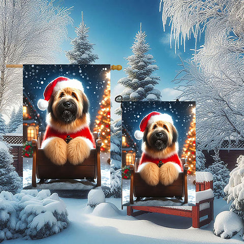 Briard Fawn - Best of Breed DCR Christmas Outdoor House and Garden Flag