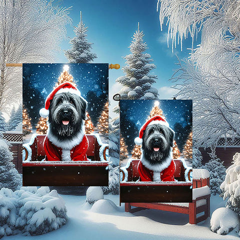 Briard Grey - Best of Breed DCR Christmas Outdoor House and Garden Flag