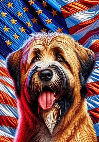 Briard Fawn - Best of Breed DCR Patriotic III   Outdoor House and Garden Flag