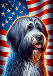 Briard Grey - Best of Breed DCR Patriotic III   Outdoor House and Garden Flag