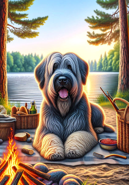 Briard Grey - Best of Breed DCR Summer Camping   Outdoor House and Garden Flag