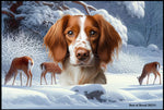 Brittany Spaniel - Best of Breed Winter Wonderland Floor Mat Tufted Loop 18" x 27"