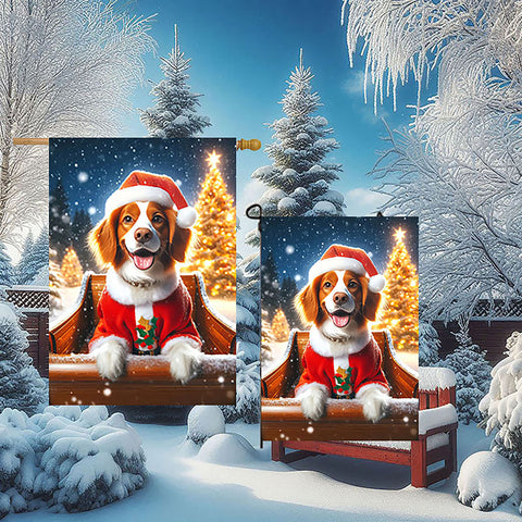 Brittany Spaniel - Best of Breed DCR Christmas Outdoor House and Garden Flag