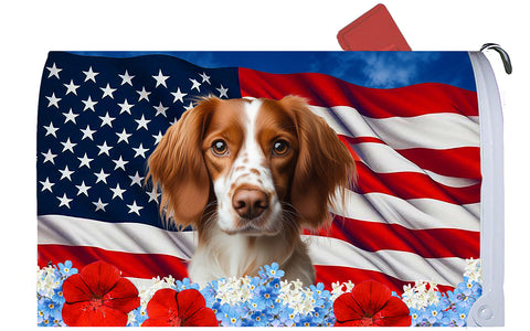 Brittany Spaniel - Best of Breed Patriotic Mailbox Cover Hi-Grade Vinyl 6" x 19"