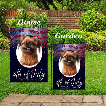 Brussels Griffon - Best of Breed  Independence Day July 4th Fourth of July   Outdoor House and Garden Flag
