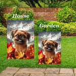 Brussels Griffon - Best of Breed  Fall Leaves Outdoor House and Garden Flag