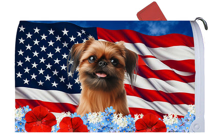 Brussels Griffon - Best of Breed Patriotic Mailbox Cover Hi-Grade Vinyl 6" x 19"