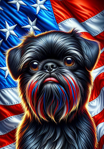 Brussells Griffon Black- Best of Breed DCR Patriotic III   Outdoor House and Garden Flag